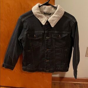 Wonder Nation Black Jean Jacket with Cream Collar